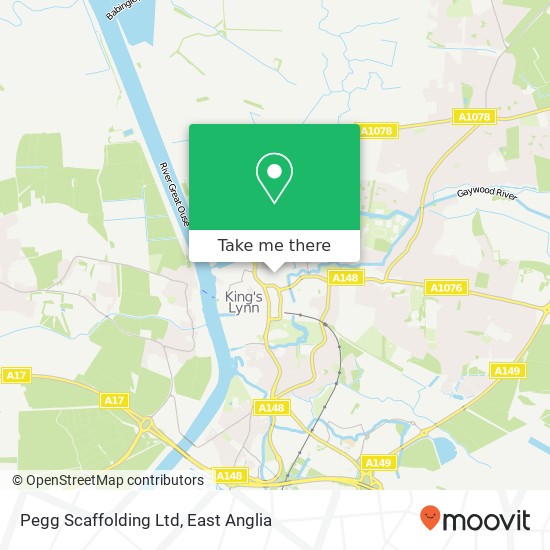 Pegg Scaffolding Ltd map