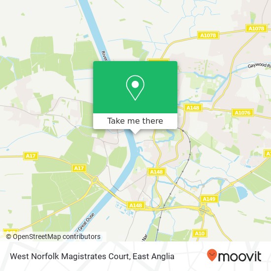 West Norfolk Magistrates Court map