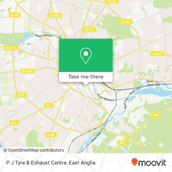 P J Tyre & Exhaust Centre map