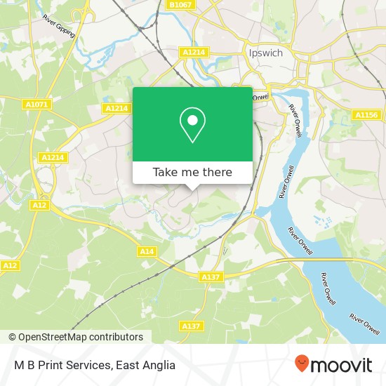 M B Print Services map