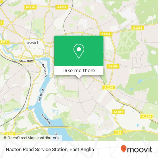 Nacton Road Service Station map