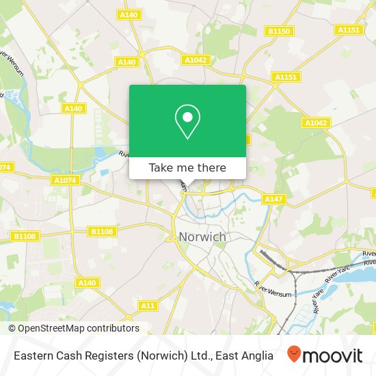 Eastern Cash Registers (Norwich) Ltd. map