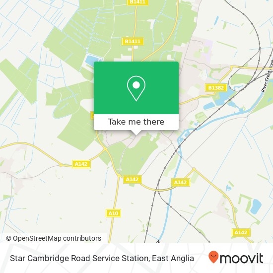 Star Cambridge Road Service Station map
