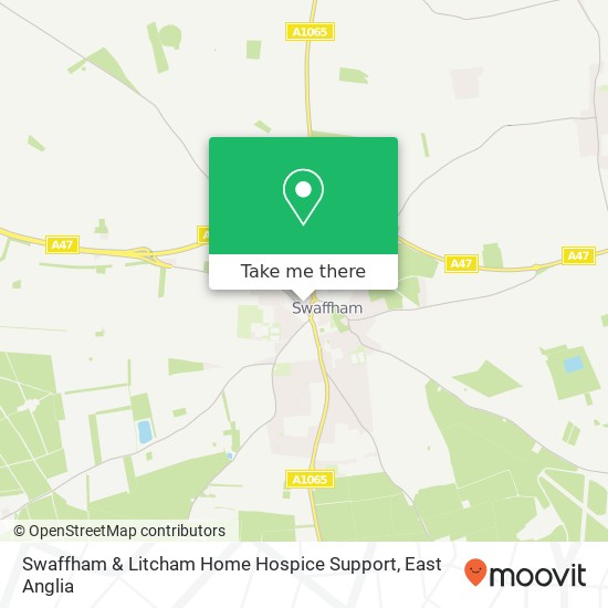 Swaffham & Litcham Home Hospice Support map