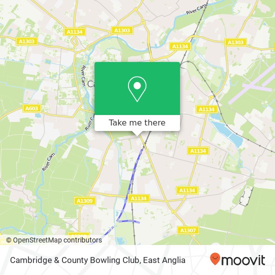 Cambridge & County Bowling Club map