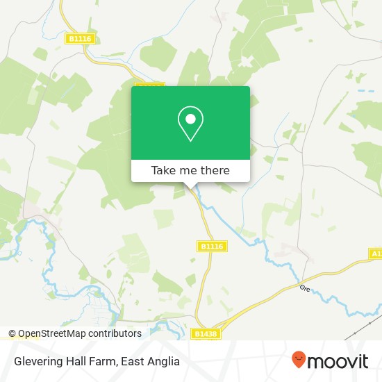 Glevering Hall Farm map