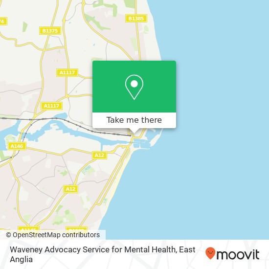 Waveney Advocacy Service for Mental Health map