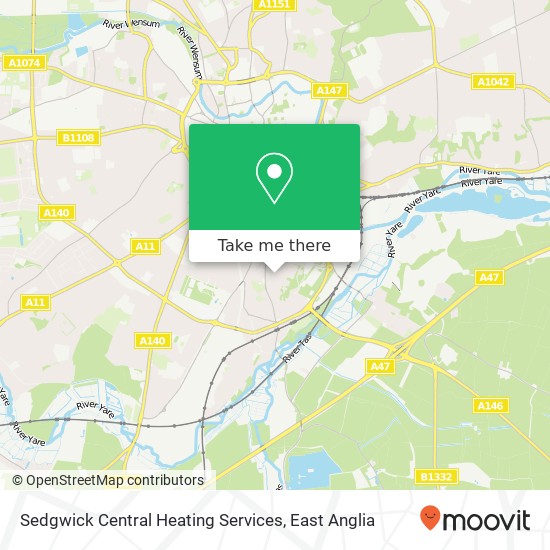 Sedgwick Central Heating Services map