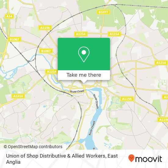 Union of Shop Distributive & Allied Workers map