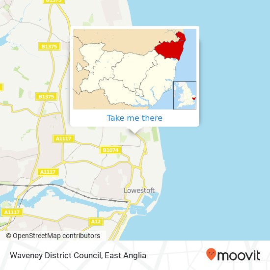 Waveney District Council map