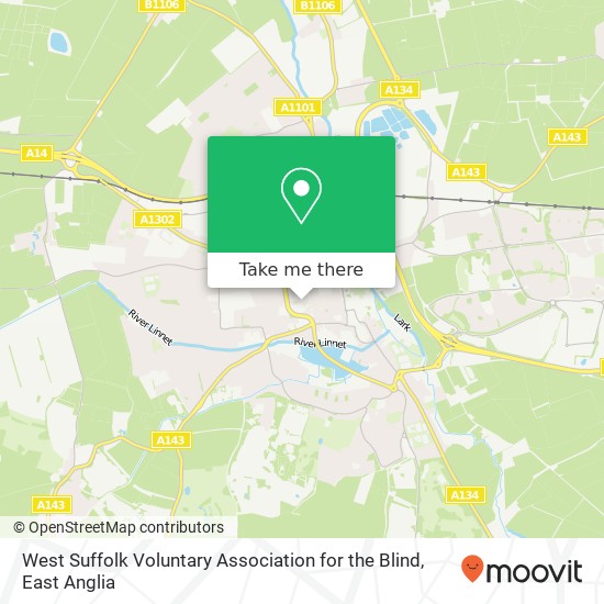 West Suffolk Voluntary Association for the Blind map