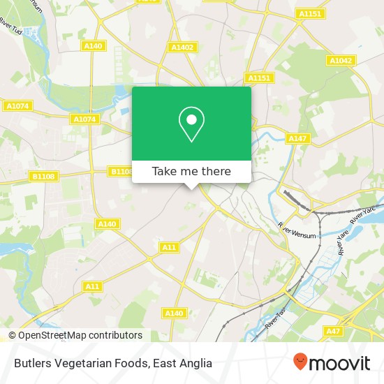 Butlers Vegetarian Foods map