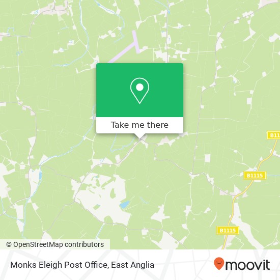 Monks Eleigh Post Office map