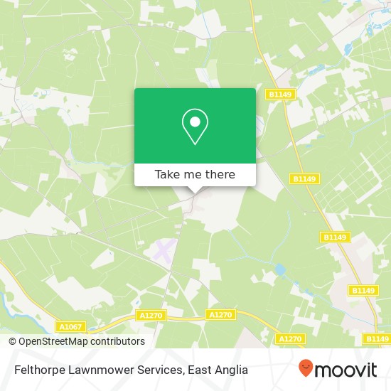 Felthorpe Lawnmower Services map