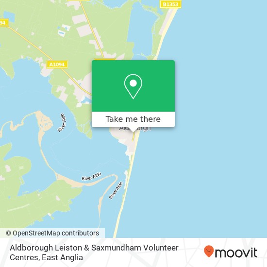 Aldborough Leiston & Saxmundham Volunteer Centres map