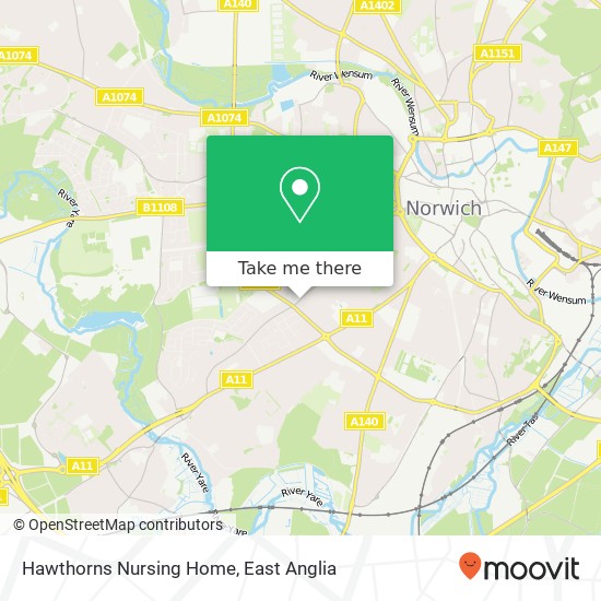 Hawthorns Nursing Home map