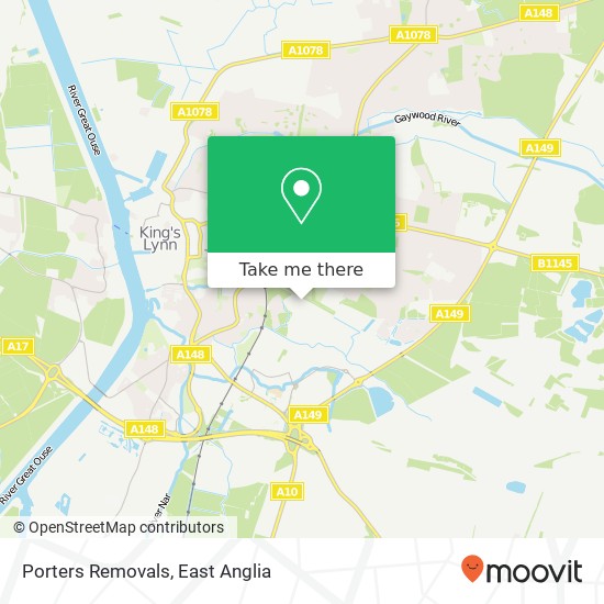Porters Removals map
