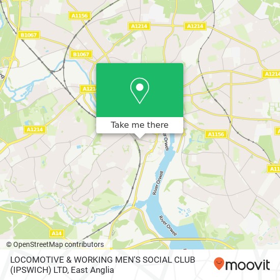 LOCOMOTIVE & WORKING MEN'S SOCIAL CLUB (IPSWICH) LTD map