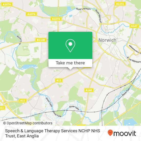 Speech & Language Therapy Services NCHP NHS Trust map