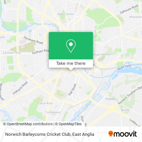 Norwich Barleycorns Cricket Club map