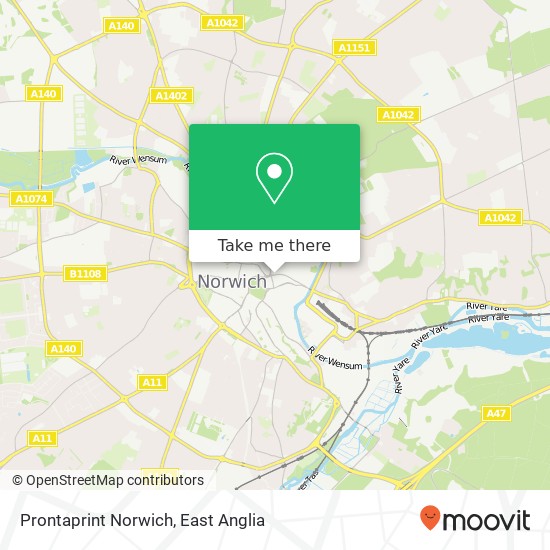Prontaprint Norwich map