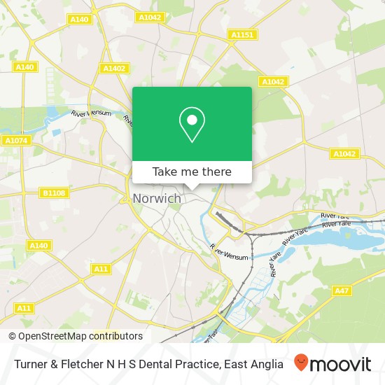 Turner & Fletcher N H S Dental Practice map