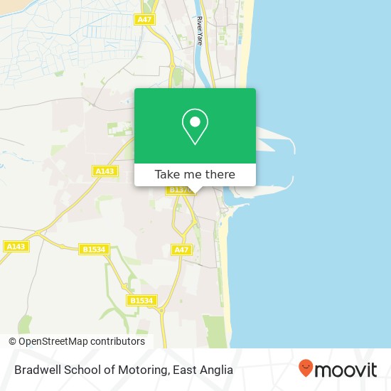 Bradwell School of Motoring map