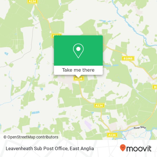 Leavenheath Sub Post Office map