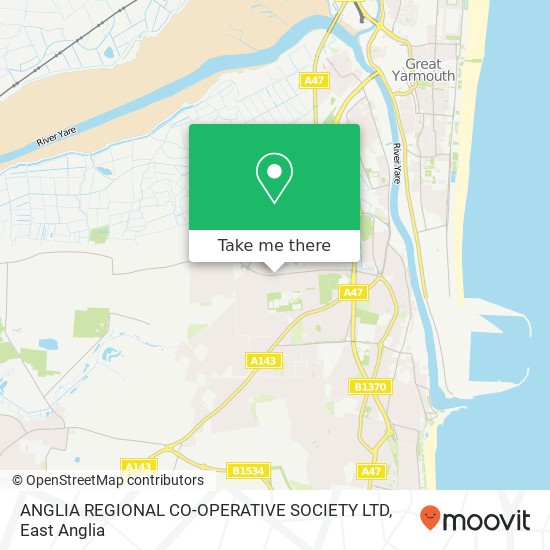 ANGLIA REGIONAL CO-OPERATIVE SOCIETY LTD map