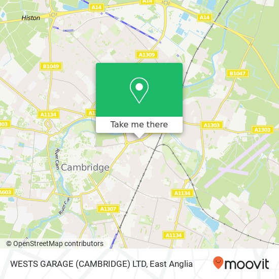 WESTS GARAGE (CAMBRIDGE) LTD map