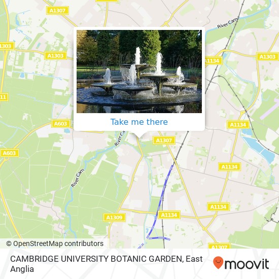 CAMBRIDGE UNIVERSITY BOTANIC GARDEN map