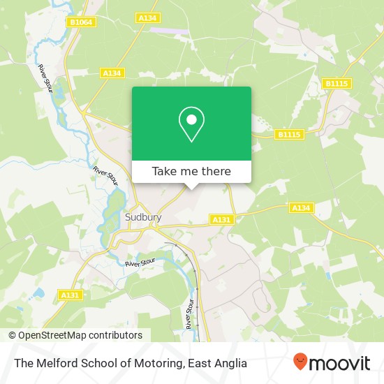 The Melford School of Motoring map