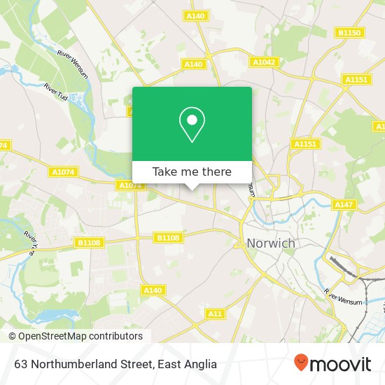 63 Northumberland Street, Norwich Norwich map