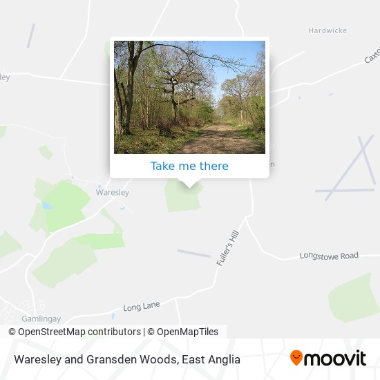 Waresley and Gransden Woods map