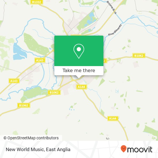 New World Music, Hillside Road East Bungay Bungay NR35 1 map