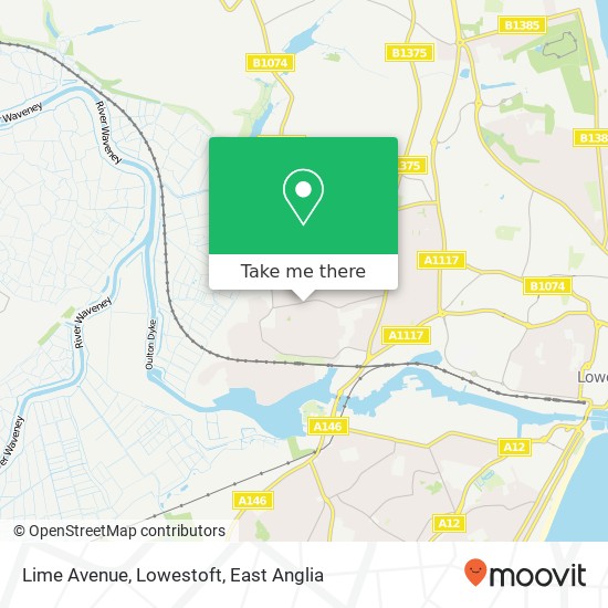 Lime Avenue, Lowestoft map