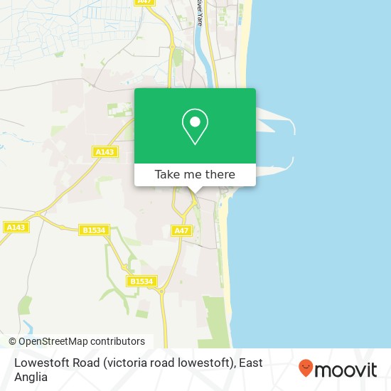Lowestoft Road (victoria road lowestoft), Gorleston Great Yarmouth map