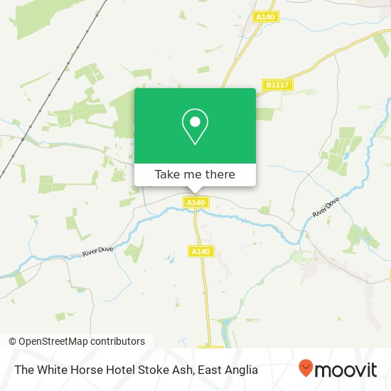 The White Horse Hotel Stoke Ash, A140 Stoke Ash Eye IP23 8 map