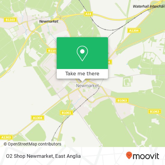 O2 Shop Newmarket map