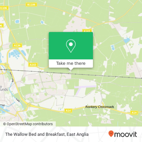 The Wallow Bed and Breakfast, Cattishall Great Barton Bury St Edmunds IP31 2 map