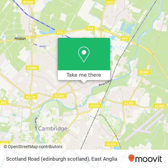 Scotland Road (edinburgh scotland), Chesterton Cambridge map