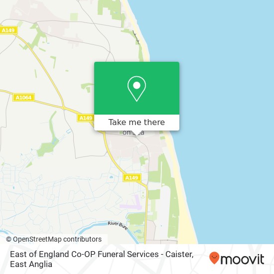 East of England Co-OP Funeral Services - Caister, 72B High Street Caister on Sea Great Yarmouth NR30 5 map