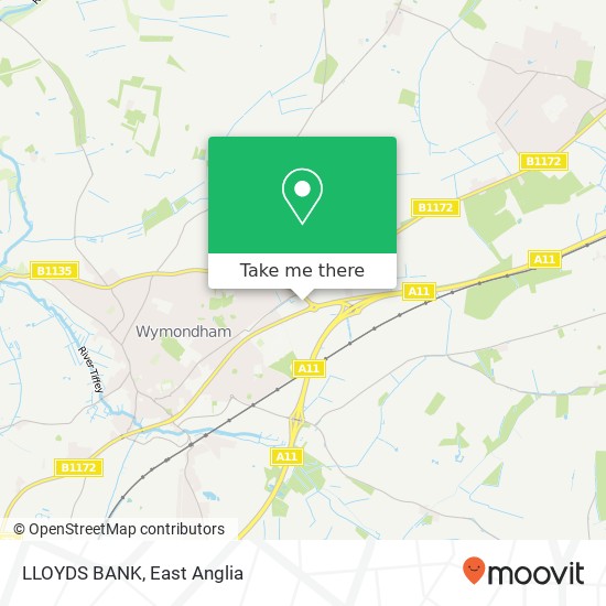 LLOYDS BANK, Wymondham Wymondham map