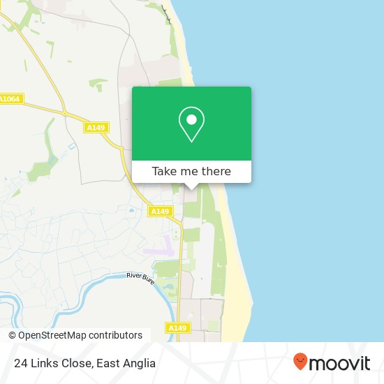 24 Links Close, Caister on Sea Great Yarmouth map