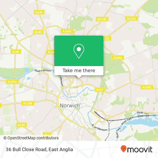 36 Bull Close Road, Norwich Norwich map