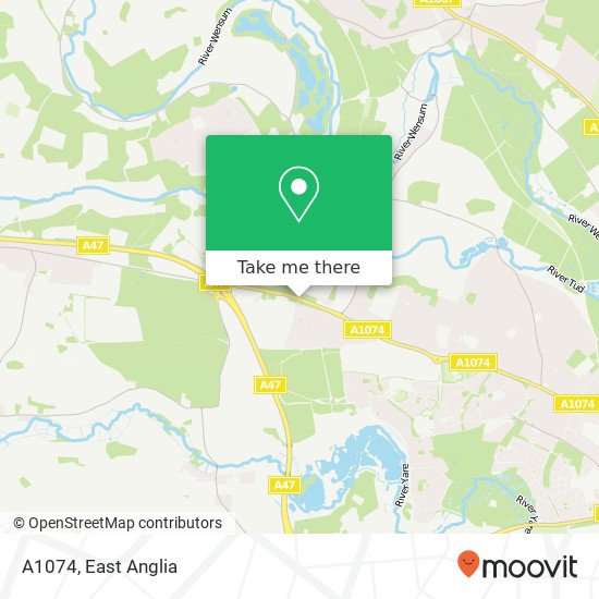 A1074, New Costessey Norwich map