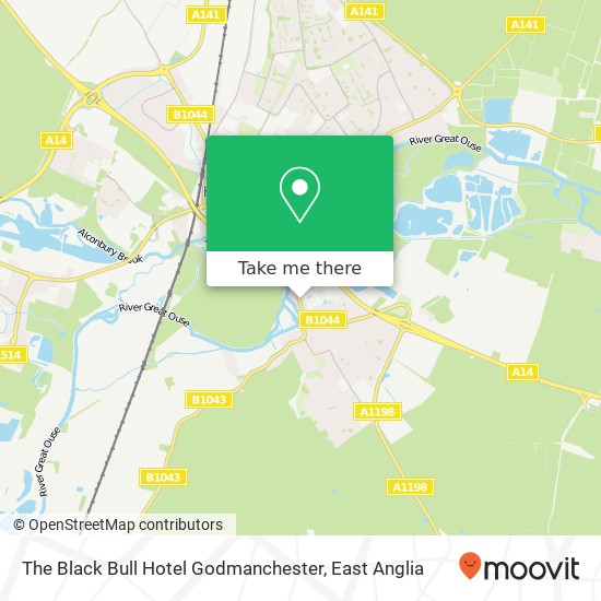 The Black Bull Hotel Godmanchester map