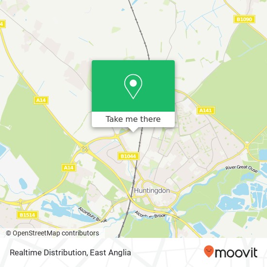 Realtime Distribution, Blackstone Road Huntingdon Huntingdon PE29 6 map