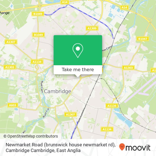 Newmarket Road (brunswick house newmarket rd), Cambridge Cambridge map