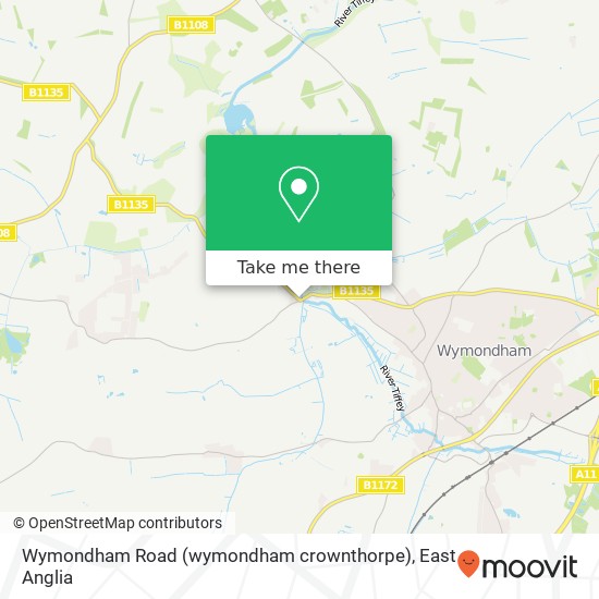 Wymondham Road (wymondham crownthorpe), Wymondham Wymondham map